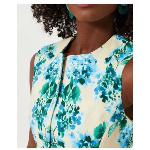 TUCKERNUCK Water's Edge Hydrangea Rhoda Tunic Top Size 10 Yellow Blue NEW Garden - Picture 4 of 14